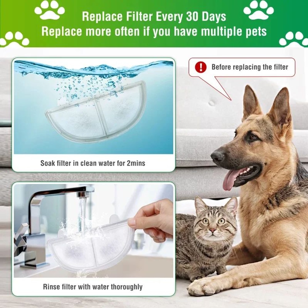 Homerun Cat Water Fountain Replacement Filter Set Triple Action Cat Water Fountain Filters Sponge 4