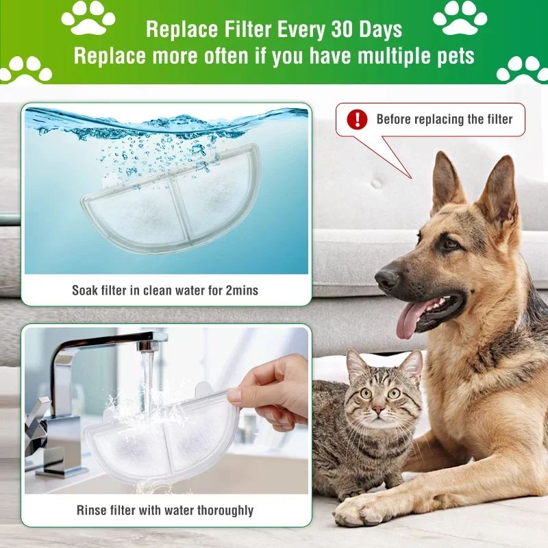 Homerun Cat Water Fountain Replacement Filter Set Triple Action Cat Water Fountain Filters Sponge 4