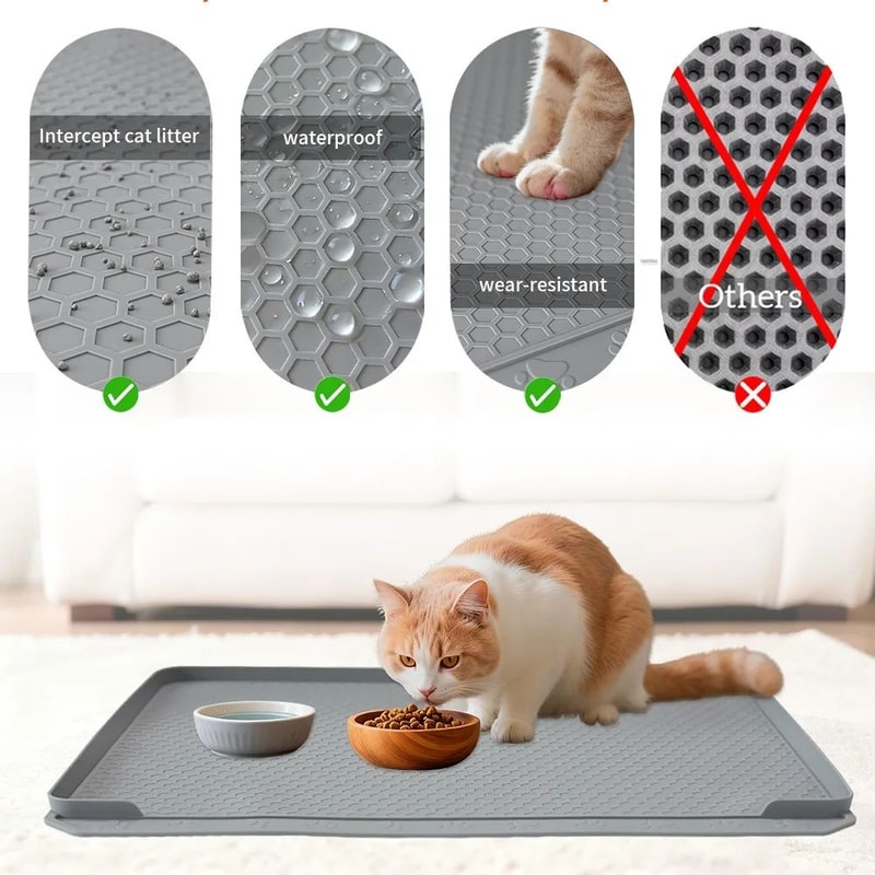 Deep Groove Silicone Cat Litter Trapper Mat 1
