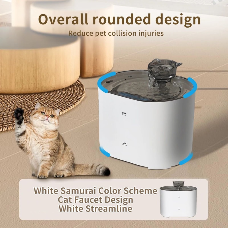 Cat Ear Automatic Pet Water Fountain With Quiet USB Filtration System 5