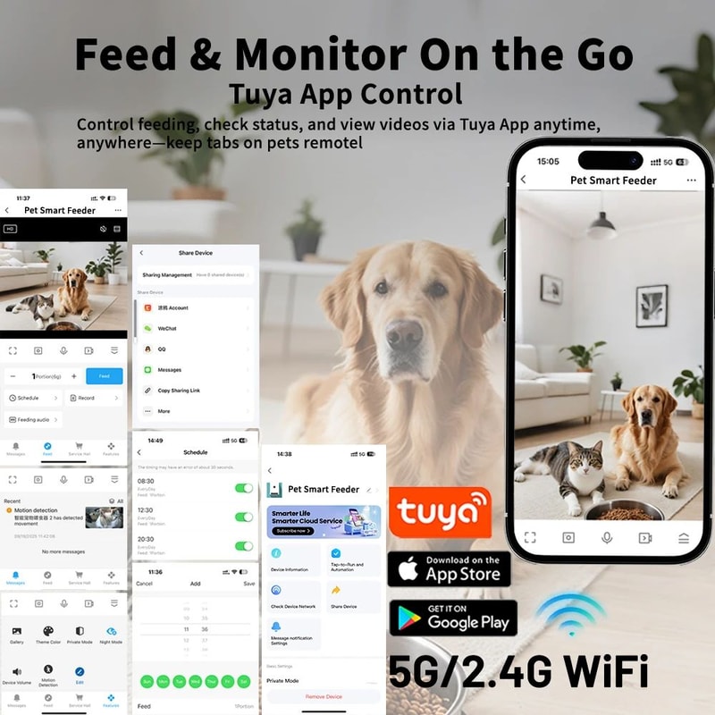 Smart Pet Feeder With Camera And App Control 45L Capacity 1