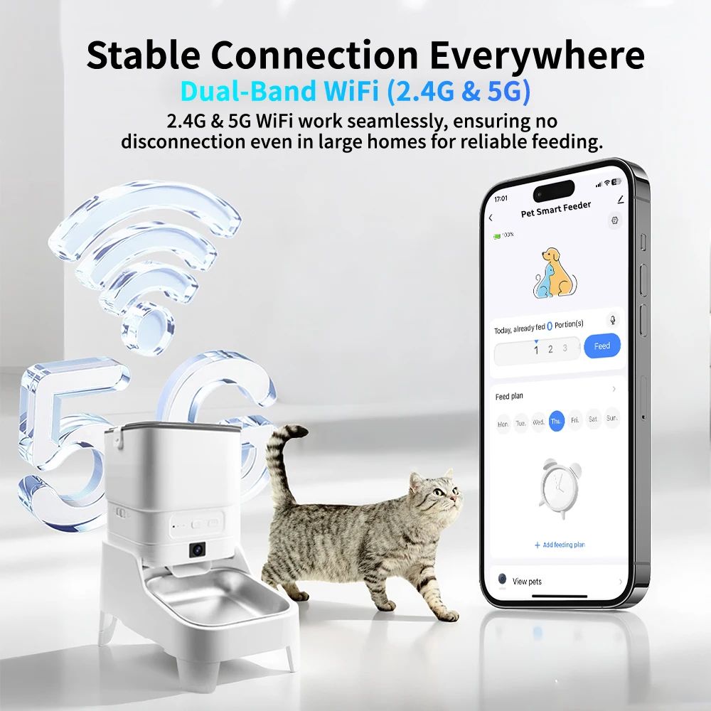 Smart Pet Feeder With Camera And App Control 45L Capacity 4