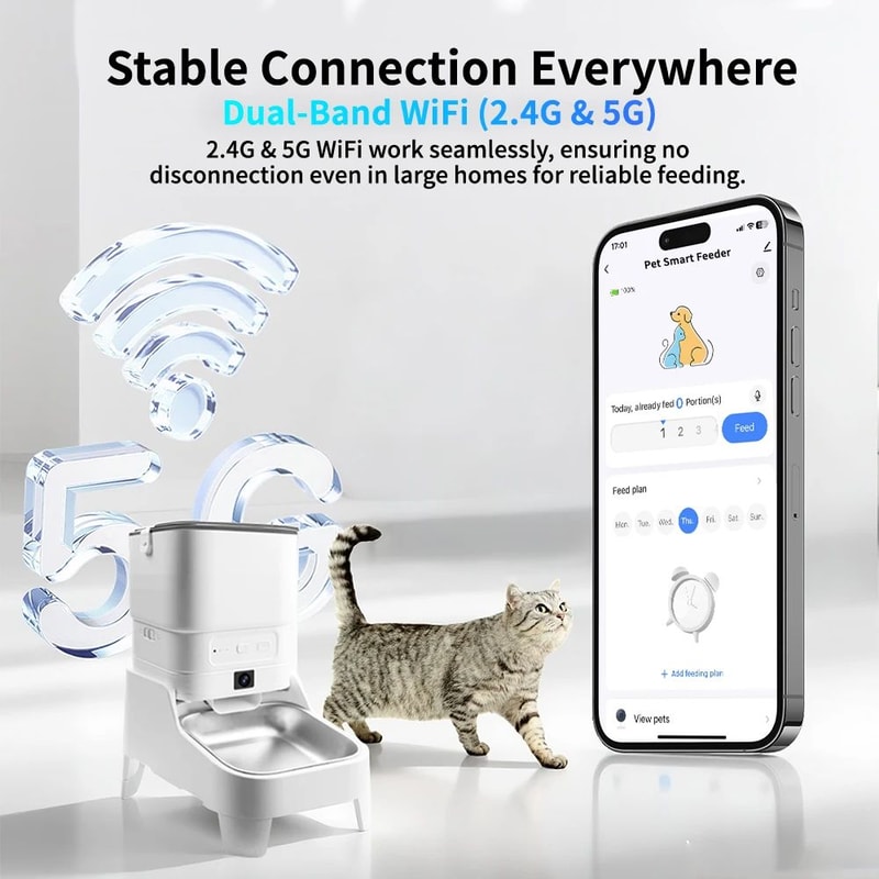 Smart Pet Feeder With Camera And App Control 45L Capacity 4