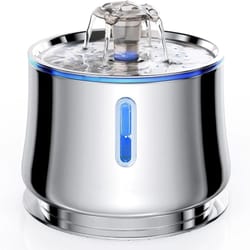 pureflow stainless steel cat water fountain 2.5l with water level window
