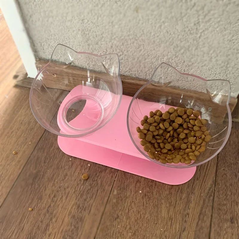 Elevated NonSlip Double Cat Bowl With Stand For Cats Small Dogs 1