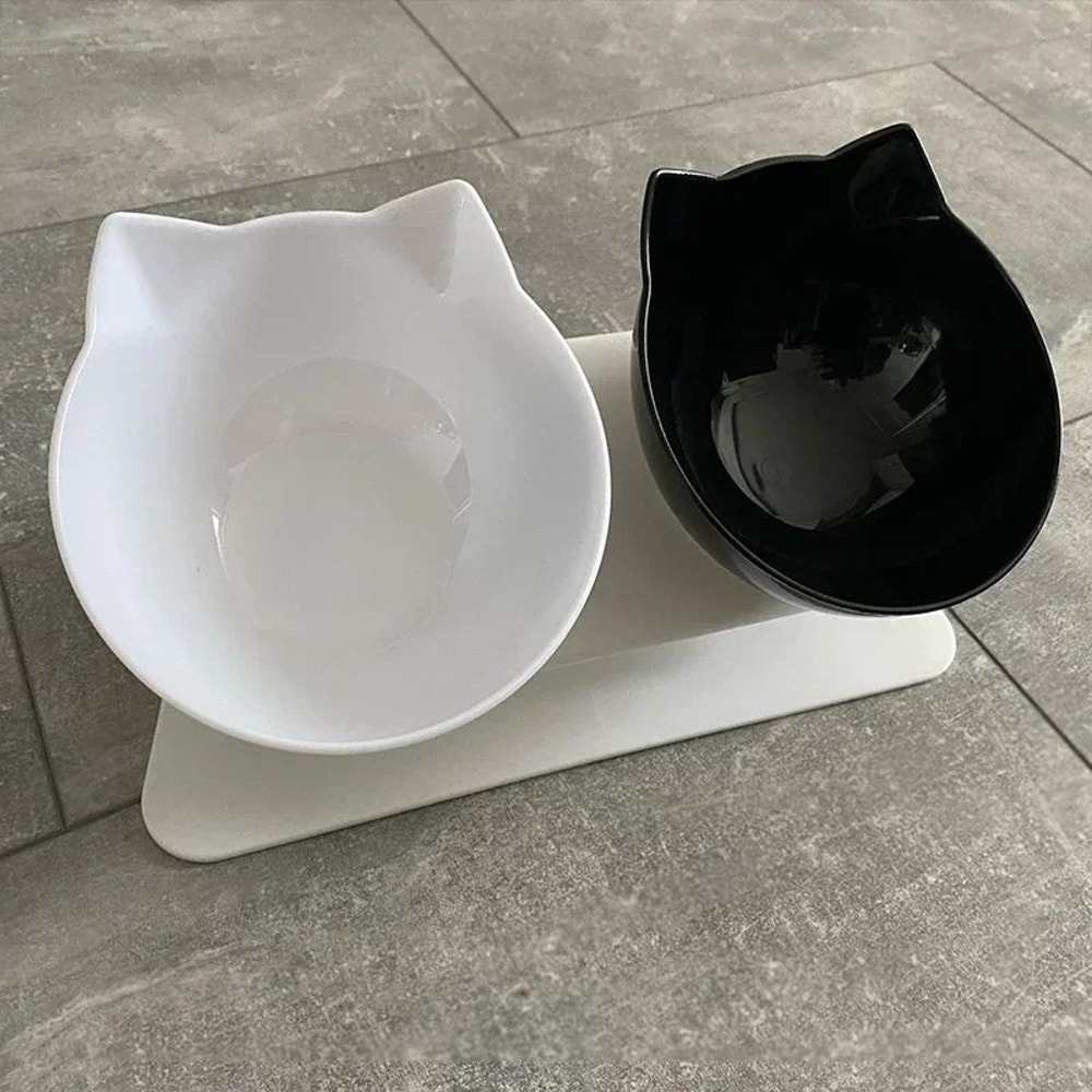 Elevated NonSlip Double Cat Bowl With Stand For Cats Small Dogs 5