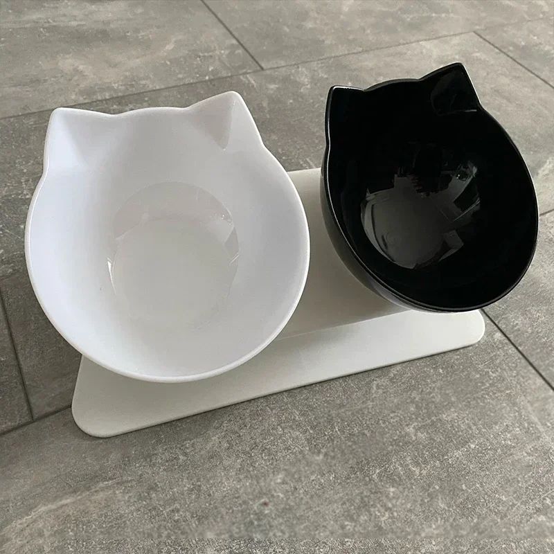 Elevated NonSlip Double Cat Bowl With Stand For Cats Small Dogs 5