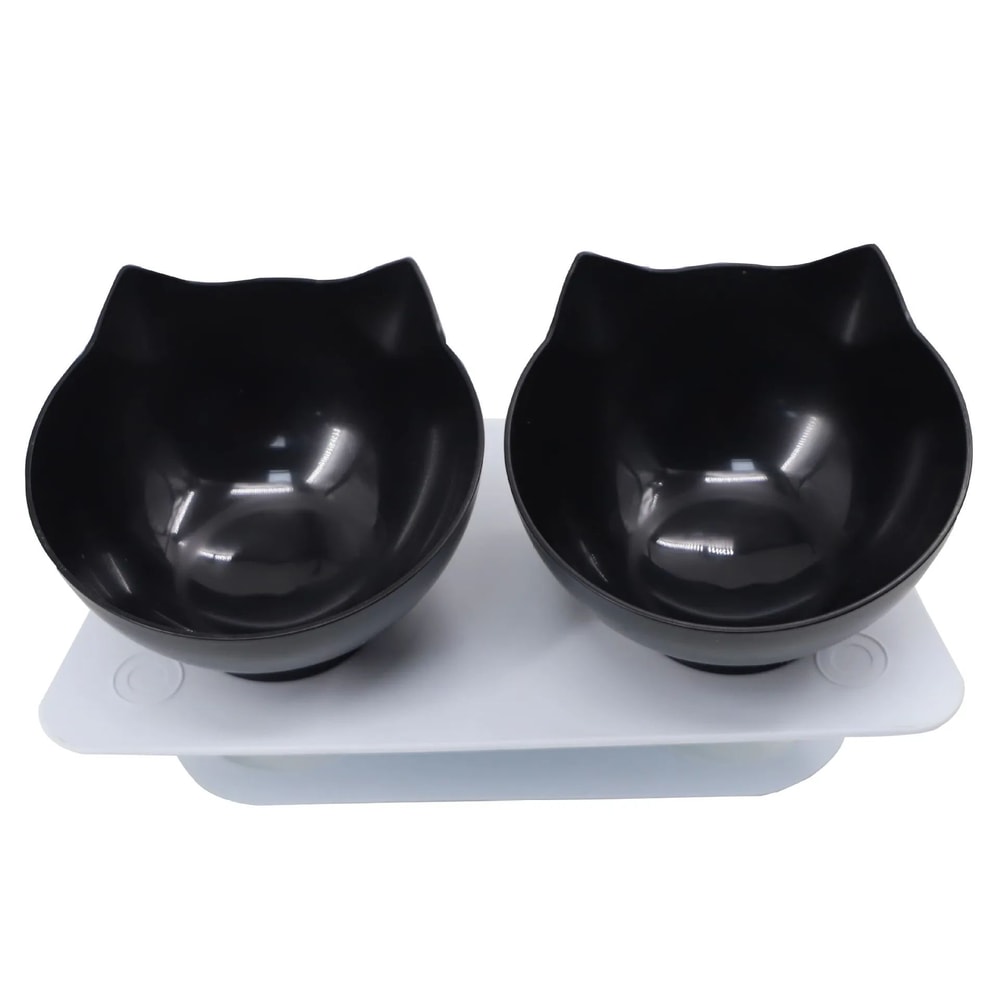 Elevated NonSlip Double Cat Bowl With Stand For Cats Small Dogs 6