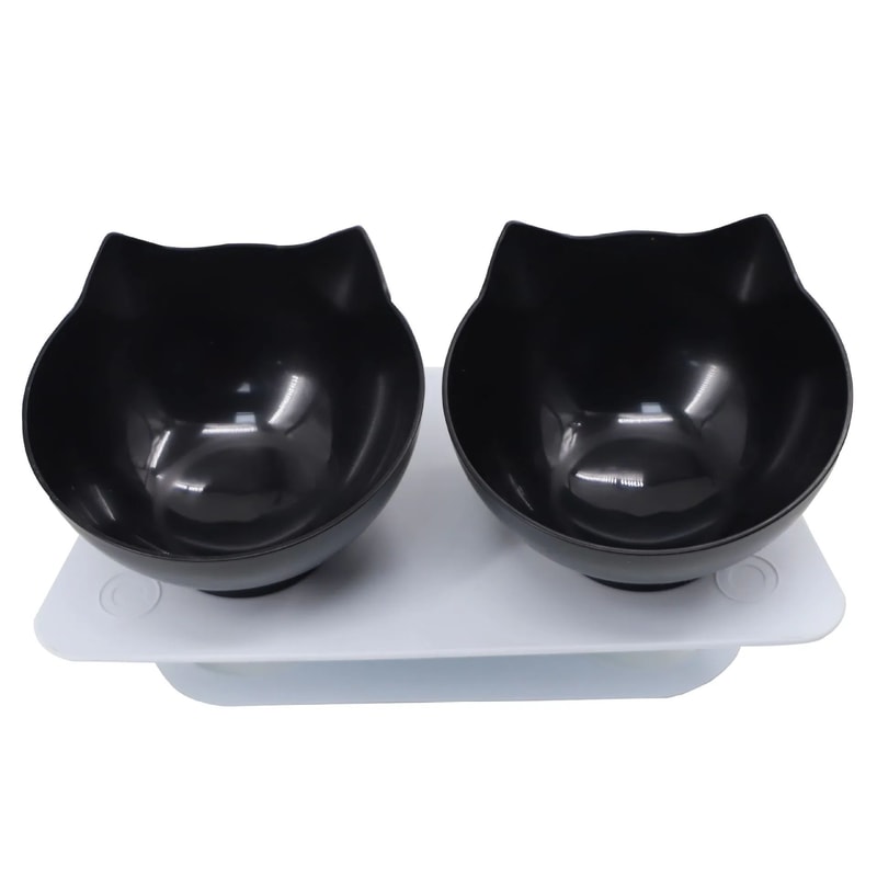 Elevated NonSlip Double Cat Bowl With Stand For Cats Small Dogs 6