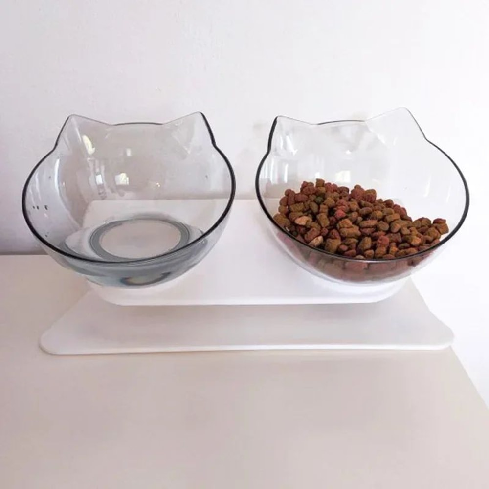 Elevated NonSlip Double Cat Bowl With Stand For Cats Small Dogs 7