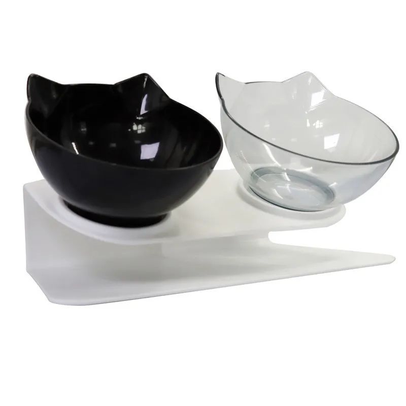 Elevated NonSlip Double Cat Bowl With Stand For Cats Small Dogs 10