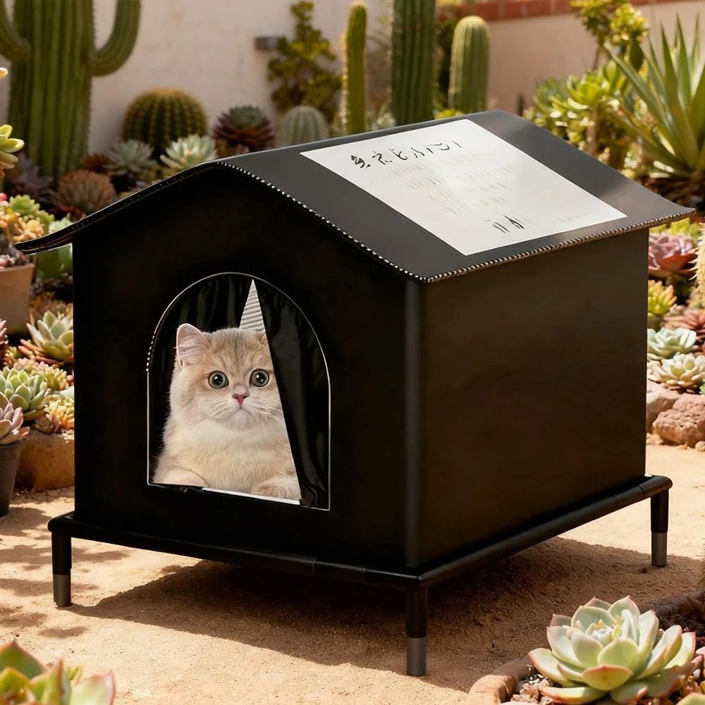 AllSeason Outdoor Cat House For Stray Indoor Cats Insulated Waterproof Warm Shelter 4