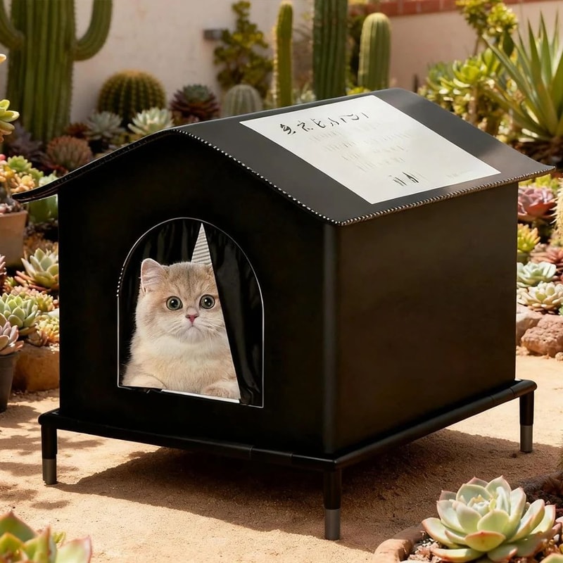 AllSeason Outdoor Cat House For Stray Indoor Cats Insulated Waterproof Warm Shelter 4