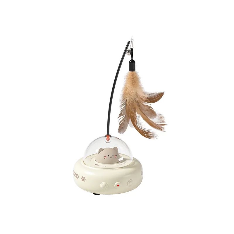 Smart UFO Interactive Cat Toy With Feather Teaser 6