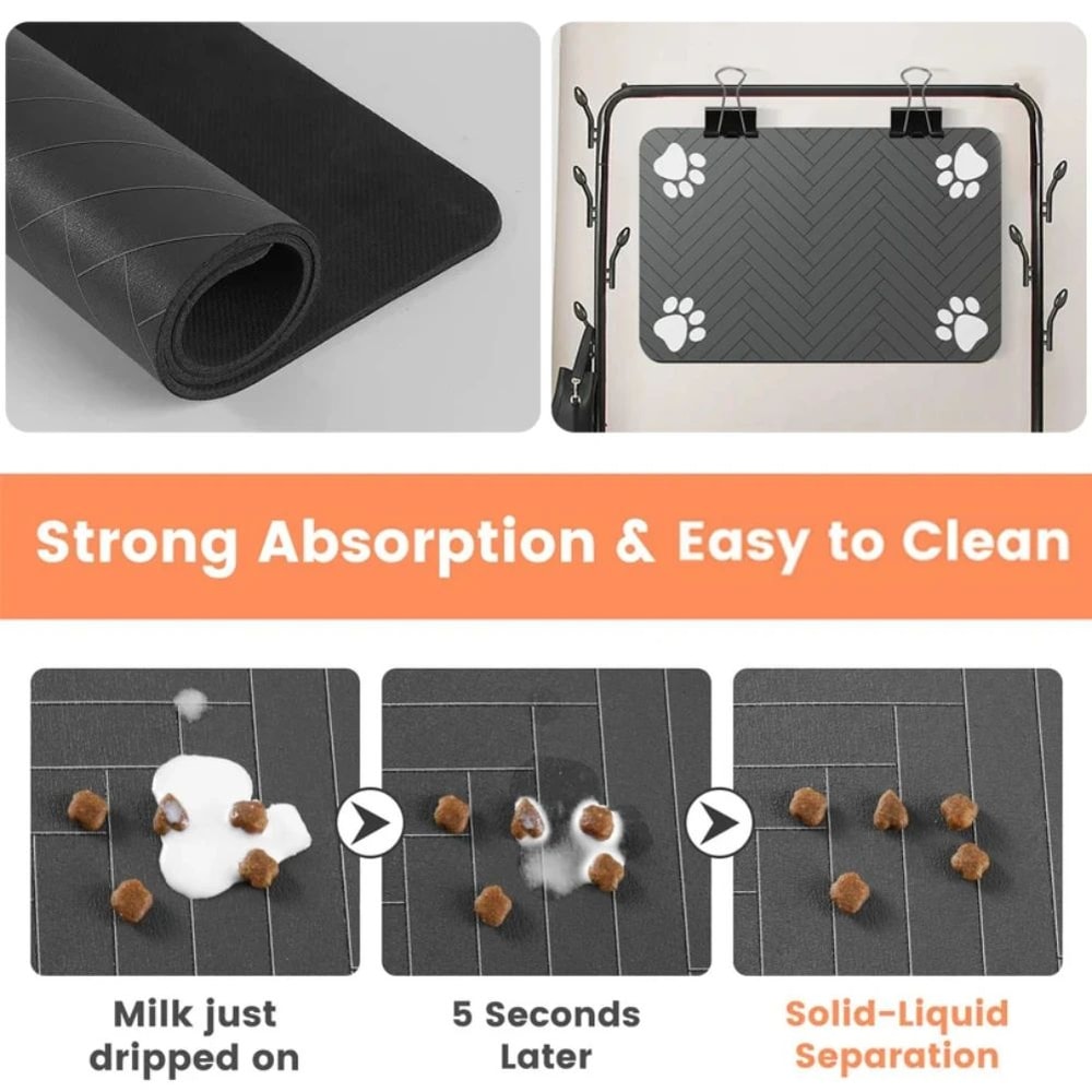 QuickDry Pet Feeding Mat For Dogs And Cats Absorbent Waterproof Bowl Placemat 3