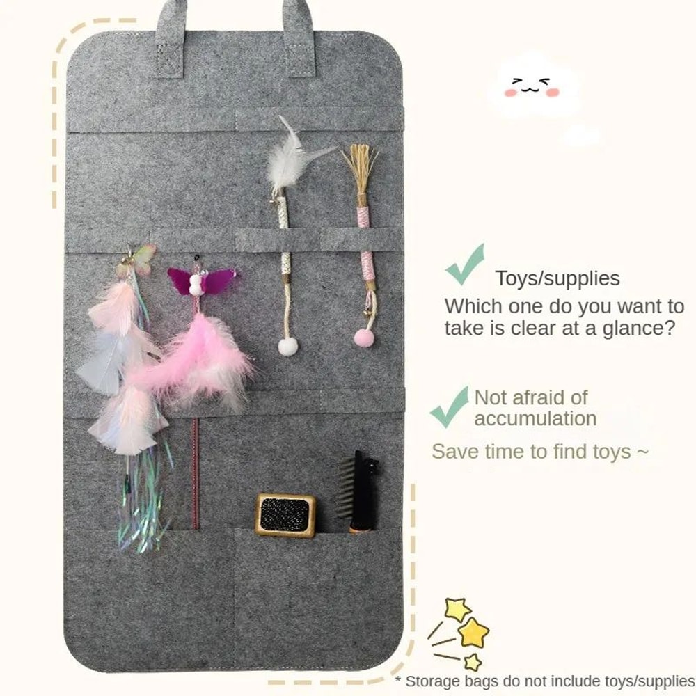 Hanging Cat Toy Storage Bag And Cat Wand Toy Holder 2