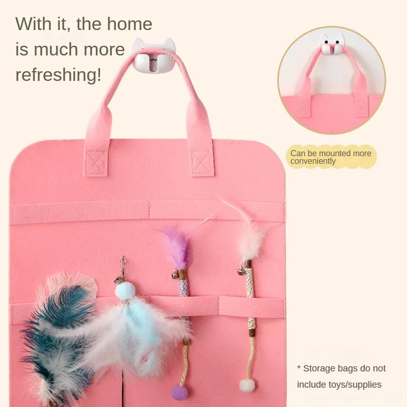 Hanging Cat Toy Storage Bag And Cat Wand Toy Holder 3