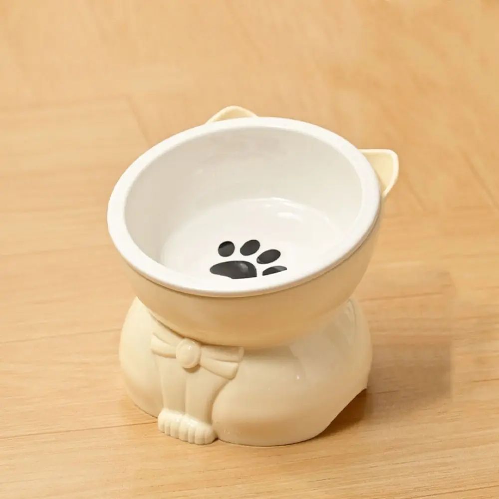 Slanted Ceramic Cat Bowl NonSlip Elevated Pet Feeder 1