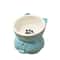 Slanted Ceramic Cat Bowl NonSlip Elevated Pet Feeder 7