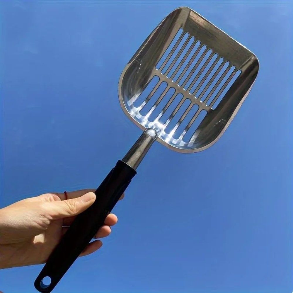 HeavyDuty Stainless Steel Cat Litter Scoop With Long Handle For Easy Litter Box Cleaning 0