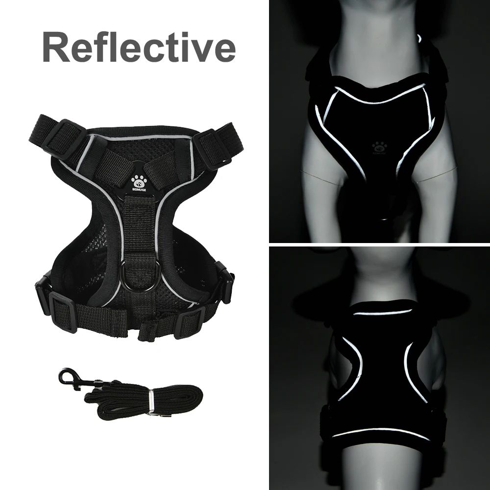 Reflective Breathable Dog Harness Leash Set For Small Dogs And Cats 2