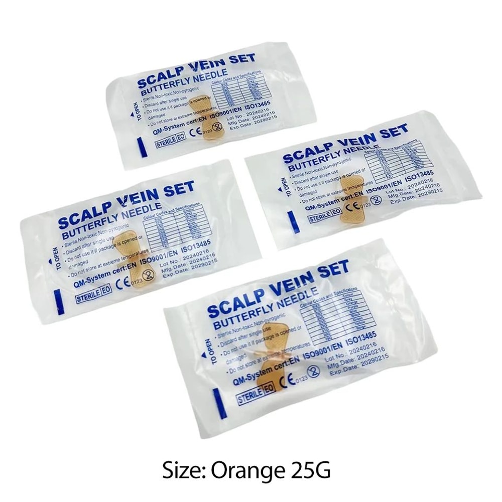 50Pack Disposable Butterfly Veterinary Infusion Needles For Pets 4
