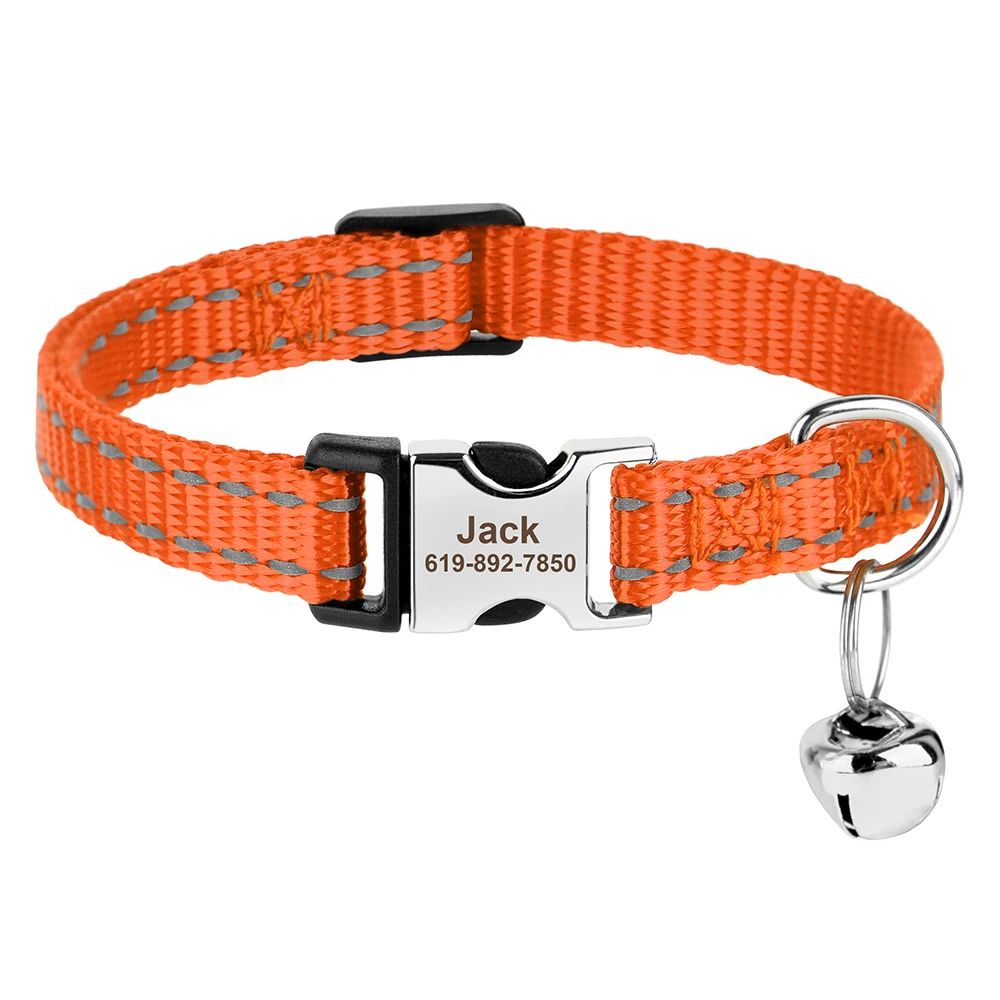 Personalized Reflective Nylon Cat Collar For Cats And Small Dogs 7