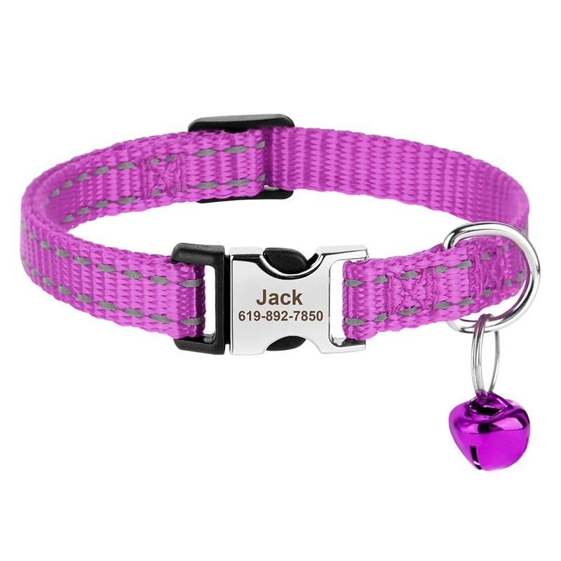 Personalized Reflective Nylon Cat Collar For Cats And Small Dogs 9