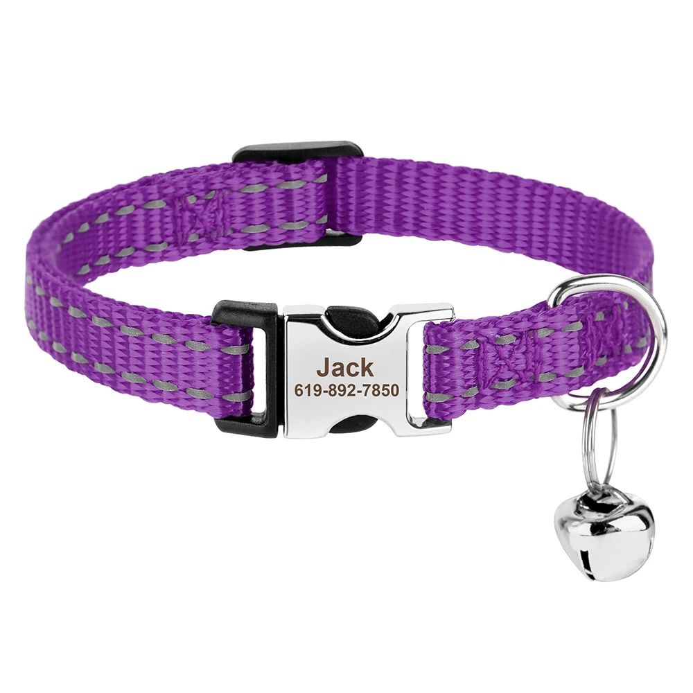 Personalized Reflective Nylon Cat Collar For Cats And Small Dogs 11