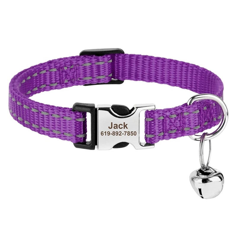 Personalized Reflective Nylon Cat Collar For Cats And Small Dogs 11