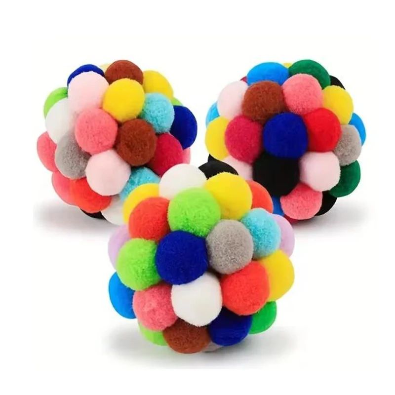Playful Pounce Cat Plush Ball Toy With Bouncy Bell Ball Fun 1