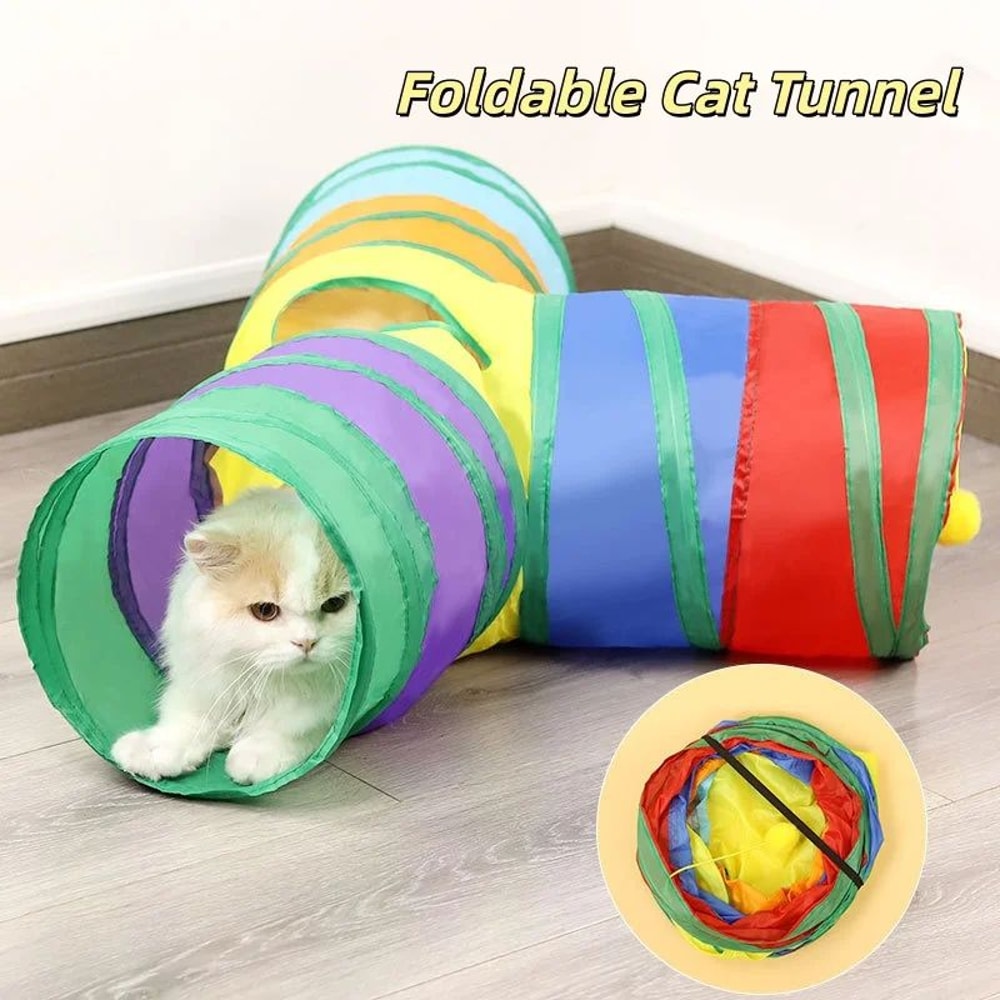 Collapsible Cat Tunnel Toy For Indoor Cats And Kittens 1