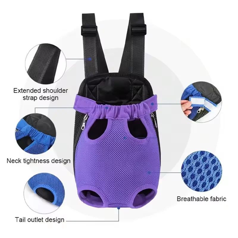 ComfortVent Pet Carrier Backpack For Small Dogs Cats Breathable Front Carry Travel Bag 3