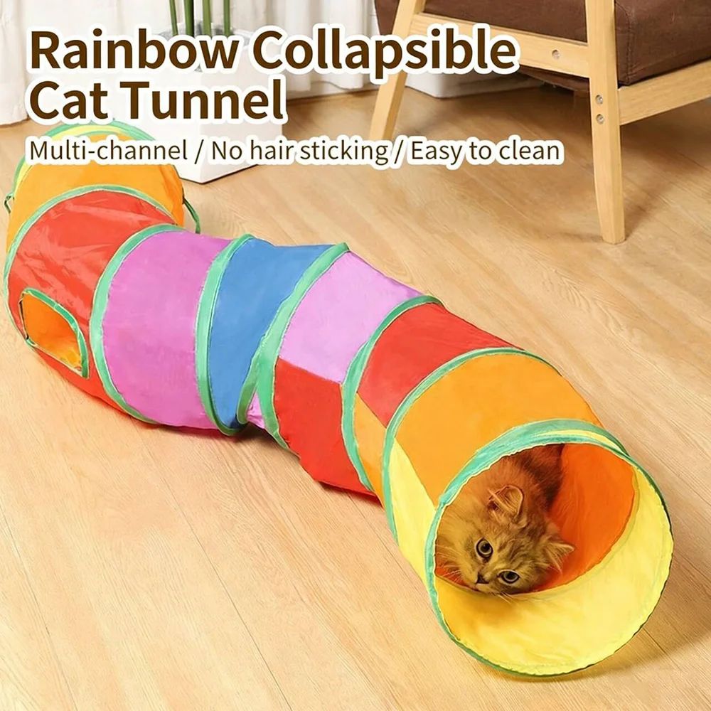 Collapsible Cat Tunnel Toy For Indoor Play And Exercise 2