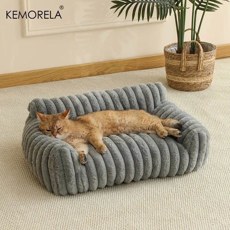Cozy Stripe Cat Sofa Bed For Indoor Cats Small Pets 1