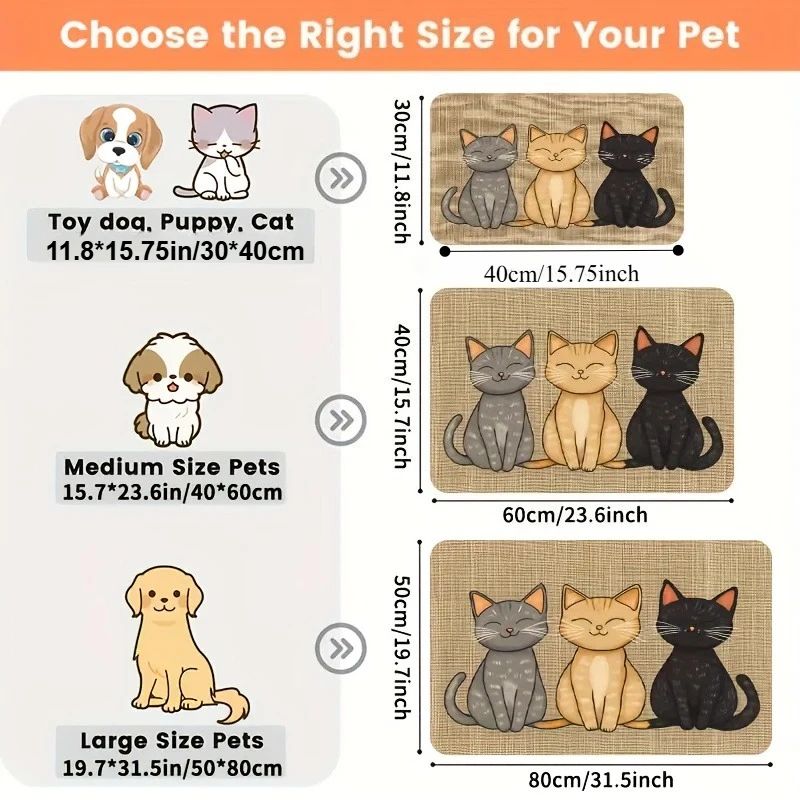 PurrGuard Waterproof Pet Feeding Mat For Cats Dogs 3