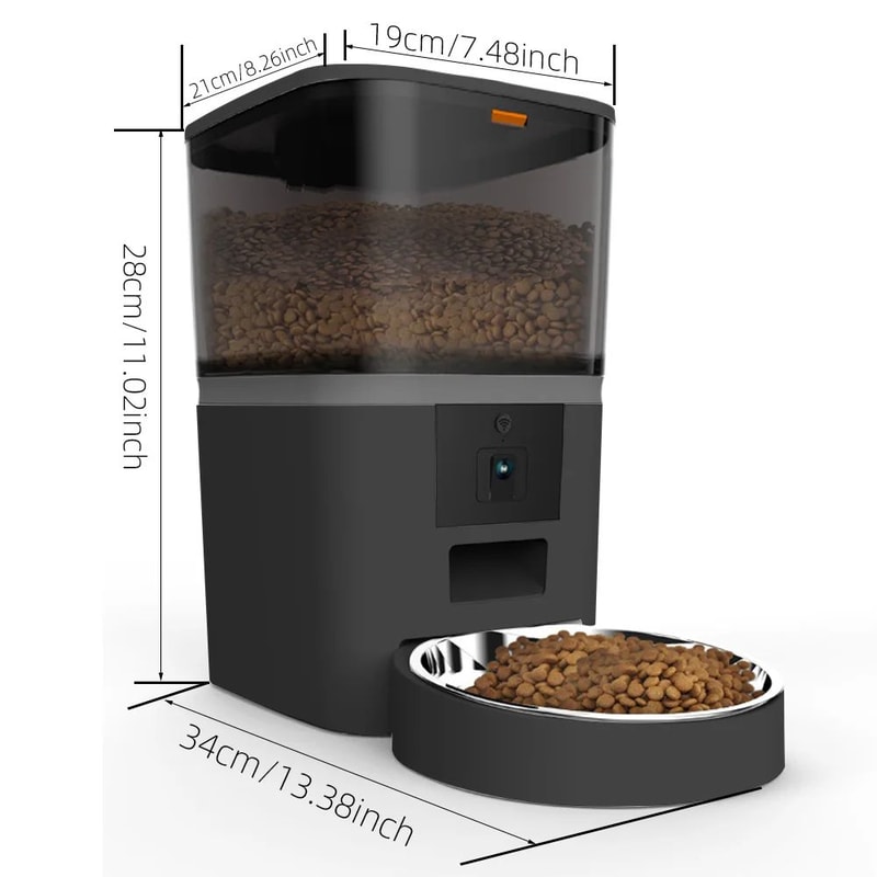 SmartView 4L Automatic Cat Feeder With Camera Dual Feeding Bowls 4