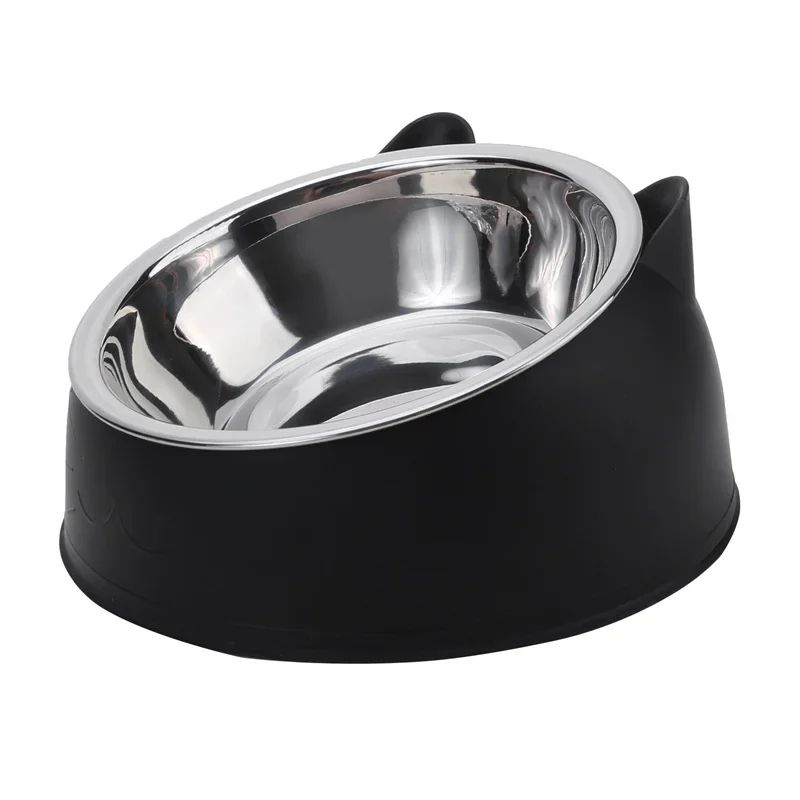 Inclined Stainless Steel Cat Bowl For Comfortable Feeding 1