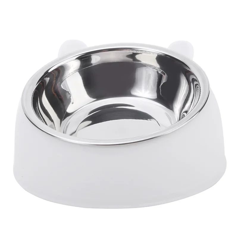 Inclined Stainless Steel Cat Bowl For Comfortable Feeding 2
