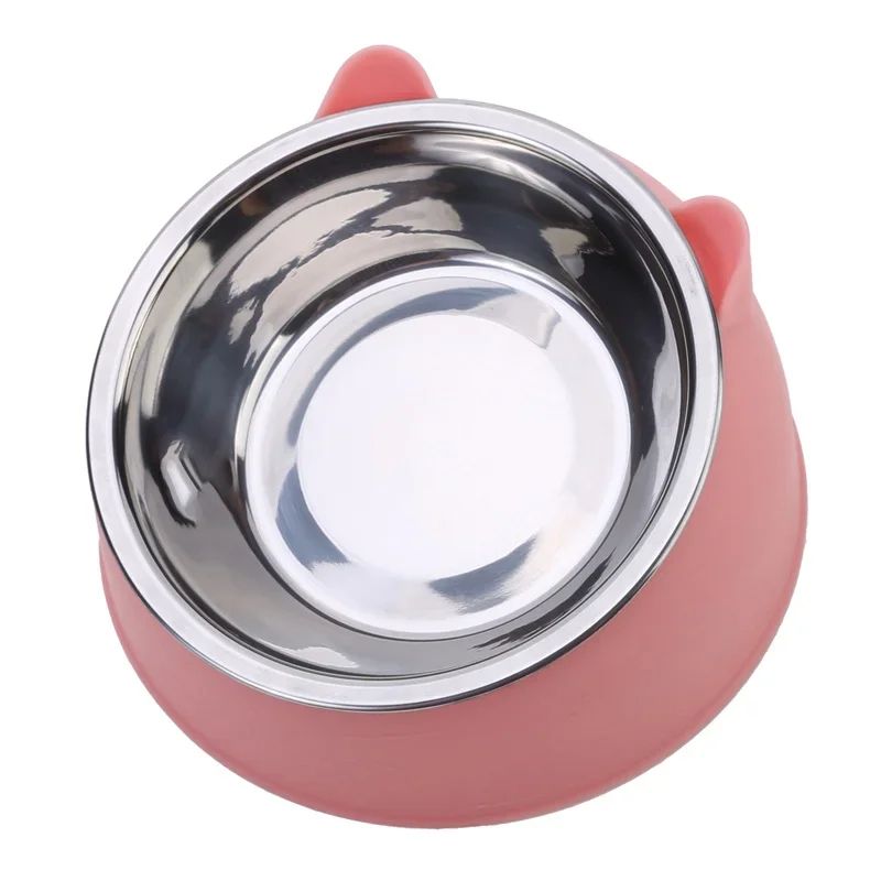 Inclined Stainless Steel Cat Bowl For Comfortable Feeding 4