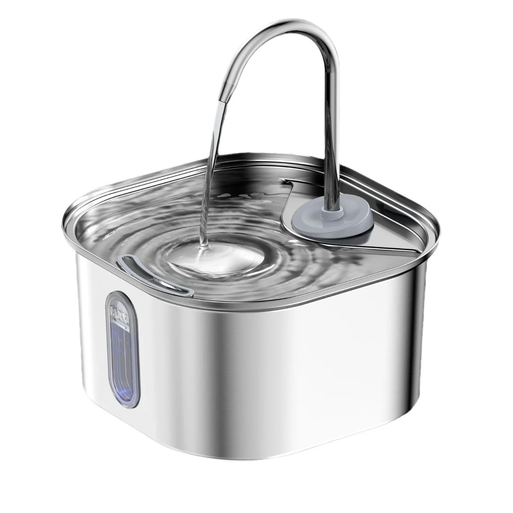 Stainless Steel Cat Water Fountain With Ultra Quiet Pump And USB Automatic Water Dispenser 6