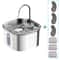 Stainless Steel Cat Water Fountain With Ultra Quiet Pump And USB Automatic Water Dispenser 7