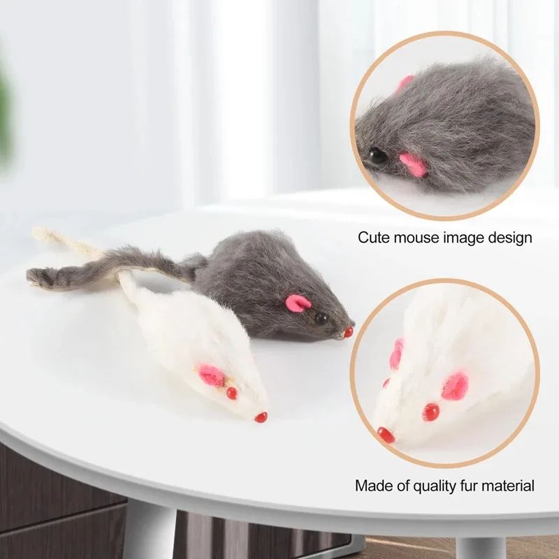 PlayPounce Plush Mouse Cat Toys 10Pack Interactive Cat Toys For Hunting Chasing Indoor Play 2