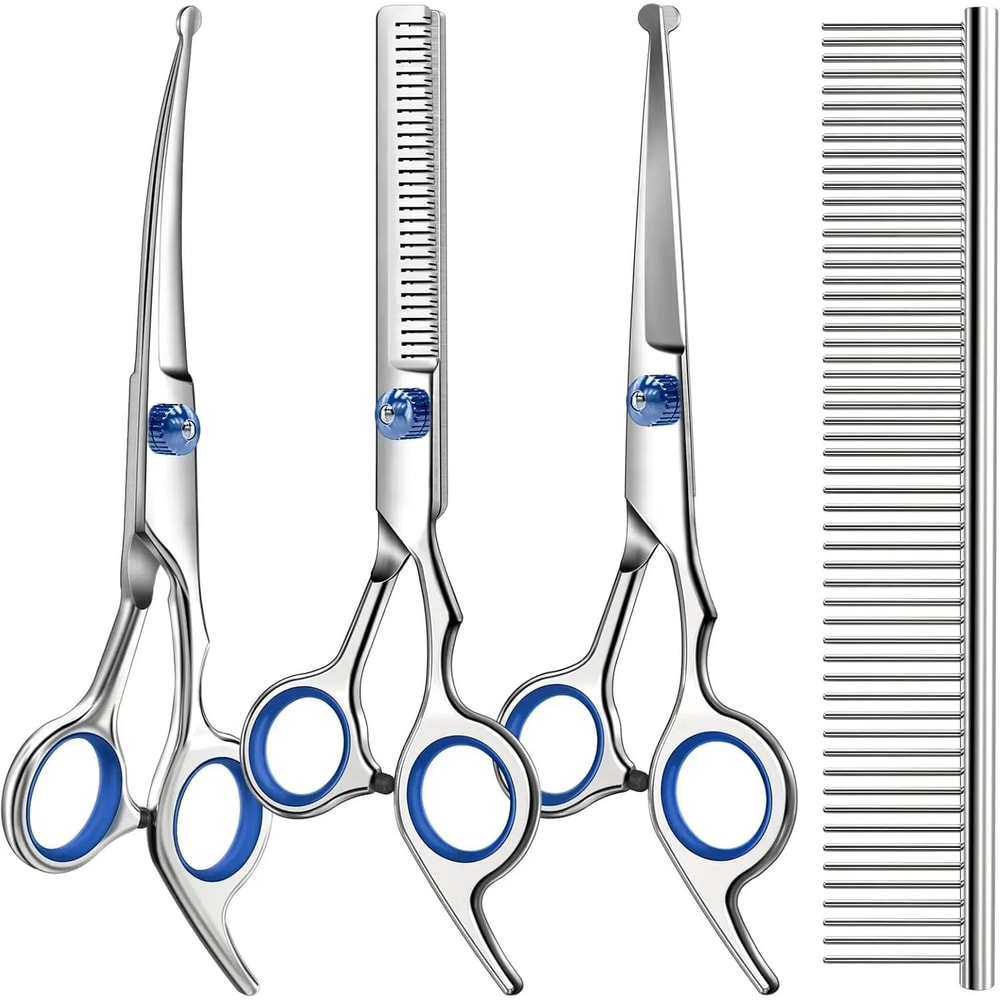 Pro Groom 4in1 Pet Grooming Scissors Set For Dogs Cats 0