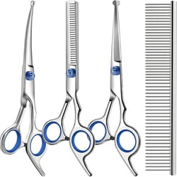 pro groom 4-in-1 pet grooming scissors set for dogs & cats
