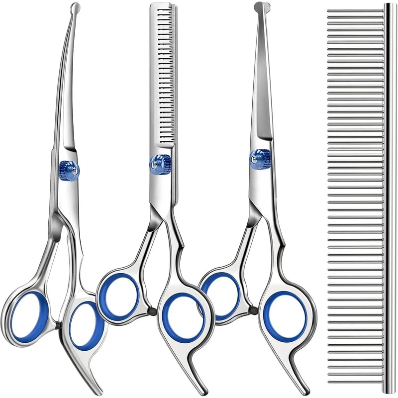 Pro Groom 4in1 Pet Grooming Scissors Set For Dogs Cats 0