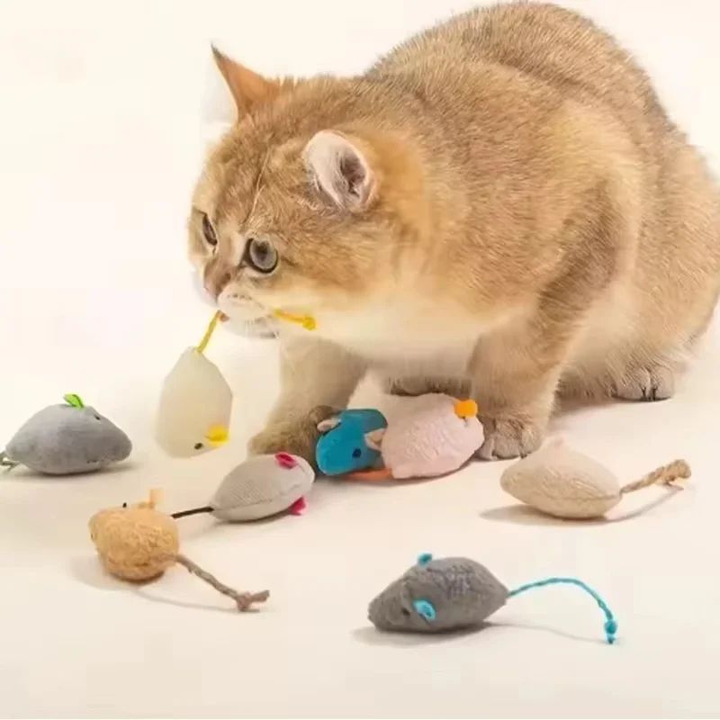 Interactive Plush Rat Cat Toy For Indoor Play 0