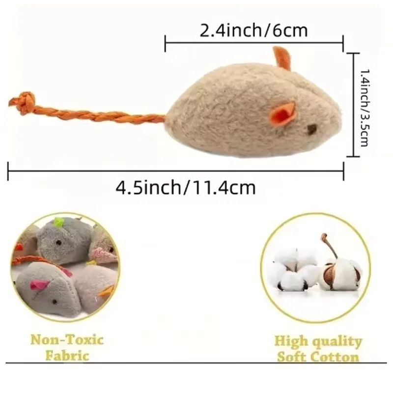 Interactive Plush Rat Cat Toy For Indoor Play 5
