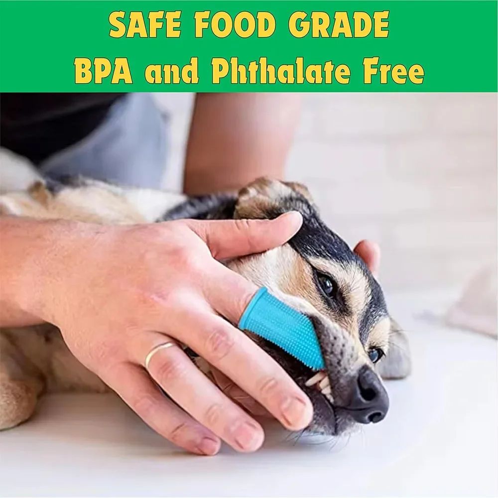 360 Silicone Pet Finger Toothbrush For Dogs Cats Dental Care 5