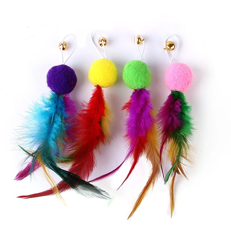 9Pack Feather Cat Wand Refills For Interactive Indoor Play 3